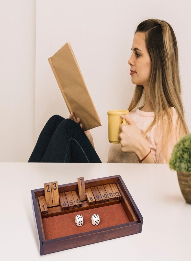 WodGod Shut The Box Game with 12 Pcs Wooden Numbers，Wooden Board Table Math Game - Image 4